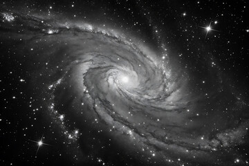 Cosmic Galaxy in Black and White