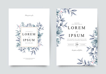 Elegant leaves arranged for a beautiful wedding invitation template