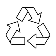recycling symbol icon, recycling symbol line art - simple line art of recycling symbol, perfect for recycling symbol logos and icons