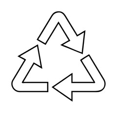 recycling symbol icon, recycling symbol line art - simple line art of recycling symbol, perfect for recycling symbol logos and icons