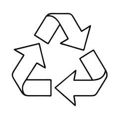 recycling symbol icon, recycling symbol line art - simple line art of recycling symbol, perfect for recycling symbol logos and icons
