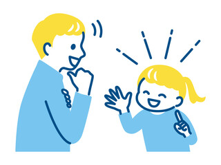 illustration of girl talking with fun