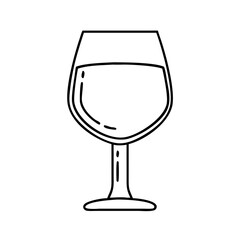 red wine glass icon, red wine glass line art - simple line art of red wine glass, perfect for red wine glass logos and icons