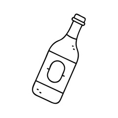 red wine bottle icon, red wine bottle line art - simple line art of red wine bottle, perfect for red wine bottle logos and icons