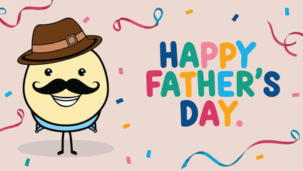 Happy fathers day cartoon style background