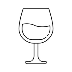 red wine glass icon, red wine glass line art - simple line art of red wine glass, perfect for red wine glass logos and icons