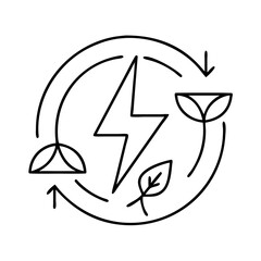 renewable energy symbol icon, renewable energy symbol line art - simple line art of renewable energy symbol, perfect for renewable energy symbol logos and icons