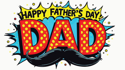 Realistic happy father's day colorful card design