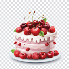 cake with cherries