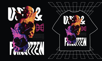 Fototapeta premium used and forgotten typography t-shirt design