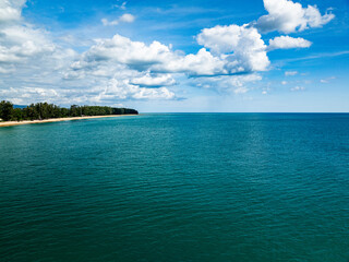 Fototapeta premium Beautiful landscape summer sea beach nature background,Amazing waves texture background, Aerial view wide angle sea background