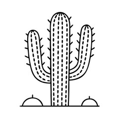 saguaro cactus icon, saguaro cactus line art - simple line art of saguaro cactus, perfect for saguaro cactus logos and icons