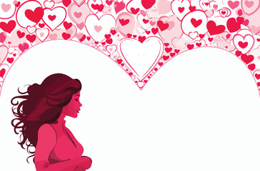 girl with heart Women's Day Background