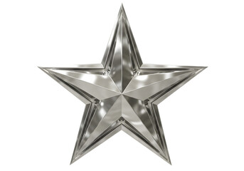 Silver Star Decoration: A Shining Symbol of Achievement transparent background