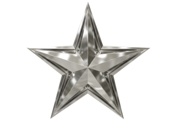 Silver Star Decoration: A Shining Symbol of Achievement transparent background
