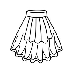 salsa skirt icon, salsa skirt line art - simple line art of salsa skirt, perfect for salsa skirt logos and icons