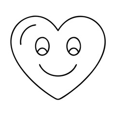 smiling heart icon, smiling heart line art - simple line art of smiling heart, perfect for smiling heart logos and icons