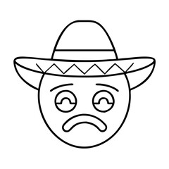 sombrero emoji icon, sombrero emoji line art - simple line art of sombrero emoji, perfect for sombrero emoji logos and icons