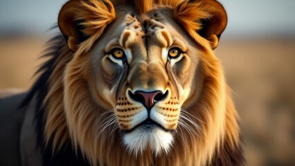 Fototapeta premium Close Up Majestic Lion Portrait