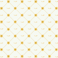 Fototapeta premium Seamless flower grid pattern. Background pattern seamless floral in grid layout. Vector illustration.