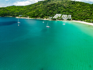 Beautiful landscape summer sea beach nature background,Amazing waves texture background, Aerial view wide angle sea background