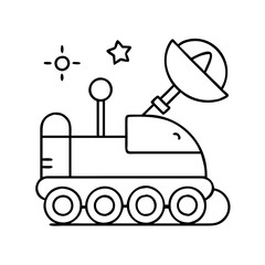 space rover icon, space rover line art - simple line art of space rover, perfect for space rover logos and icons