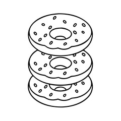 stack of doughnuts icon, stack of doughnuts line art - simple line art of stack of doughnuts, perfect for stack of doughnuts logos and icons
