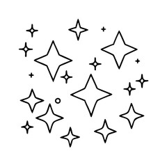 stars icon, stars line art - simple line art of stars, perfect for stars logos and icons
