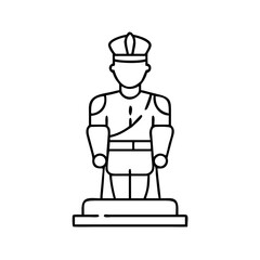 statue of a soldier icon, statue of a soldier line art - simple line art of statue of a soldier, perfect for statue of a soldier logos and icons