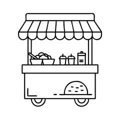 Naklejka premium street tacos stand icon, street tacos stand line art - simple line art of street tacos stand, perfect for street tacos stand logos and icons