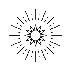 Obraz premium sunburst symbol icon, sunburst symbol line art - simple line art of sunburst symbol, perfect for sunburst symbol logos and icons