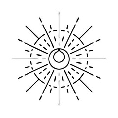 Obraz premium sunburst symbol icon, sunburst symbol line art - simple line art of sunburst symbol, perfect for sunburst symbol logos and icons