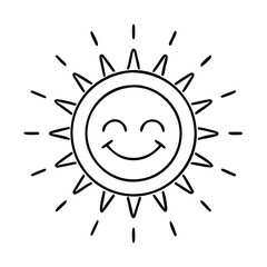 sunburst with smiley icon, sunburst with smiley line art - simple line art of sunburst with smiley, perfect for sunburst with smiley logos and icons