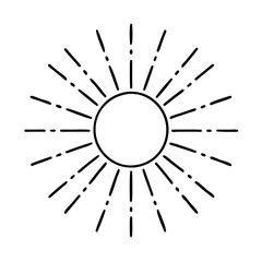 Obraz premium sun rays icon, sun rays line art - simple line art of sun rays, perfect for sun rays logos and icons