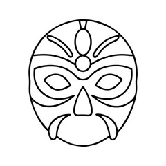 traditional dance mask icon, traditional dance mask line art - simple line art of traditional dance mask, perfect for traditional dance mask logos and icons