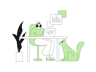 Home indoor character scene flat vector concept operation hand drawn illustration
