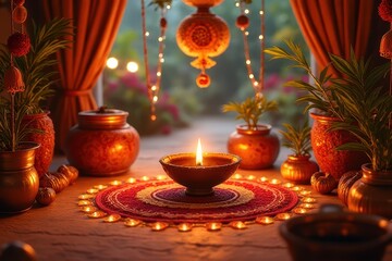 Naklejka premium Diwali Festivities and Illumination