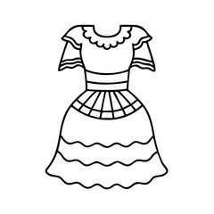 traditional mexican dress icon, traditional mexican dress line art - simple line art of traditional mexican dress, perfect for traditional mexican dress logos and icons