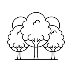 tree canopy icon, tree canopy line art - simple line art of tree canopy, perfect for tree canopy logos and icons