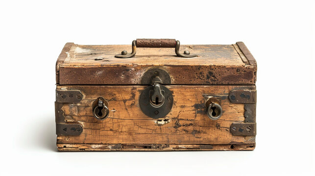 Antique Lock Box with Marred Surface on white background.PNG