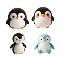 Adorable quartet of penguin plushies