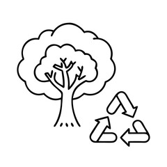tree with fresh leaves icon, tree with fresh leaves line art - simple line art of tree with fresh leaves, perfect for tree with fresh leaves logos and icons