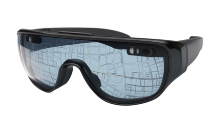 Smart AR navigation glasses projecting directional maps