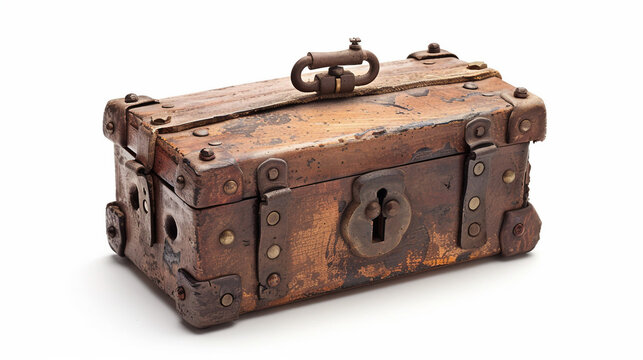 Antique Lock Box with Marred Surface on white background.PNG