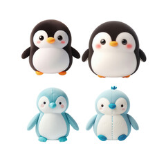Naklejka premium Cute penguin pals a delightful quartet