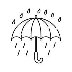 umbrella in rain support during tough times icon
