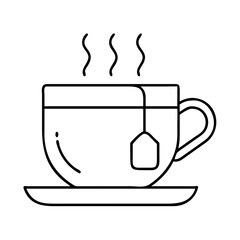 warm cup of tea icon, warm cup of tea line art - simple line art of warm cup of tea, perfect for warm cup of tea logos and icons