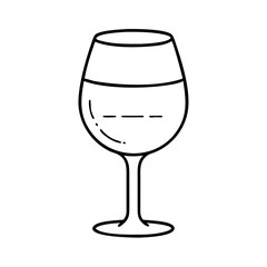 white wine glass icon, white wine glass line art - simple line art of white wine glass, perfect for white wine glass logos and icons