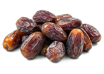 Obraz premium Isolated Medjool Dates on Transparent Background – Organic Sweet Chewy Dried Fruit from Morocco Rich in Fiber and Nutrients 