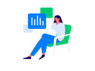 Home indoor character scene flat vector concept operation hand drawn illustration
